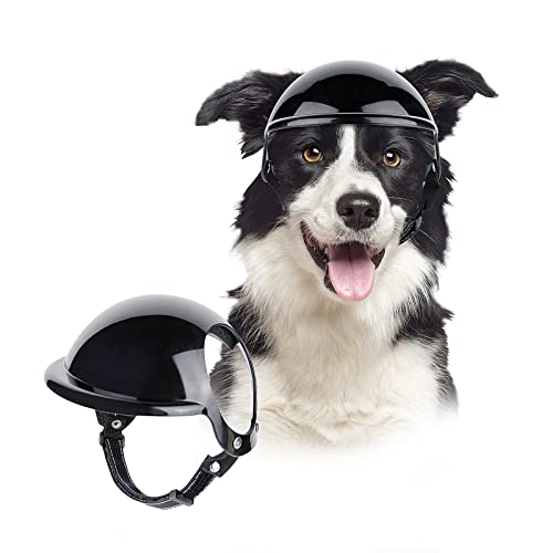 LESYPET Hundehelm für mittelgroße Hunde, Hundehelm mit Ohrlöchern und verstellbarem Riemen, Sicherheitshelme für Hunde für Outdoor-Fahren, Reiten, Größe M von LESYPET