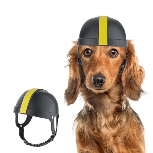 Lesypet Hundehelm mit verstellbarem Riemen, Haustier-Motorradhelm für kleine Hunde, Outdoor, Reiten, Radfahren, Schwarz, Größe M Lesypet Hundehelm mit verstellbarem Riemen, Haustier-Motorradhelm für kleine Hunde, Outdoor, Reiten, Radfahren, Schwarz, Größe M von LESYPET