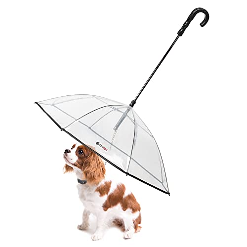 Lesypet Regenschirm mit Leine für kleine Haustiere, Regenschirm für Hunde, passend für 50,8 cm Rückenlänge von LESYPET