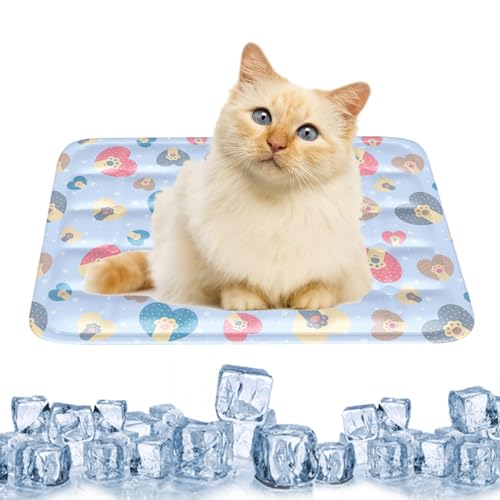 lesypet Kühlmatte für Hunde und Katzen, Eisseide, Isomatte hält kühlend für Haustiere, Sommer, wasserdicht, leicht zu transportieren, für Innen- und Außenbereich, Größe S, Blau (30 x 40 cm) von LESYPET