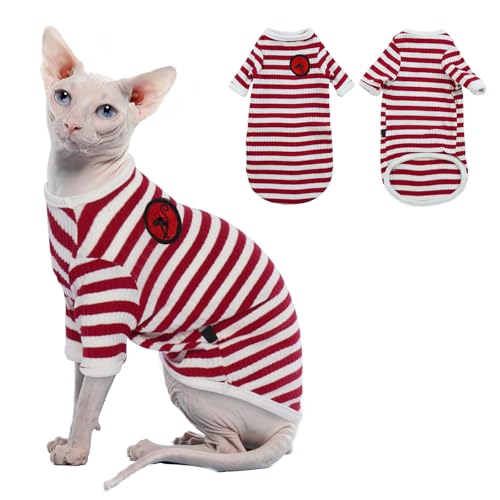 LETSQK Niedliches Katzen-T-Shirt, Kätzchenkleidung, T-Shirts für Sphynx-Katzen mit langen Ärmeln, Katzenbekleidung, Katzenkostüme nur für Katzen, Sphynx-Katzentuch, weiches Katzen-T-Shirt, Rot, Größe LETSQK Niedliches Katzen-T-Shirt, Kätzchenkleidung, T-Shirts für Sphynx-Katzen mit langen Ärmeln, Katzenbekleidung, Katzenkostüme nur für Katzen, Sphynx-Katzentuch, weiches Katzen-T-Shirt, Rot, Größe von LETSQK