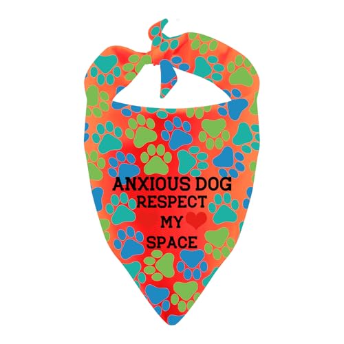 Anxious Dog Bandana Respect My Space Dreieckstuch für nervöse Hunde, Geburtstagsgeschenk (Respect My Space) von LEVLO