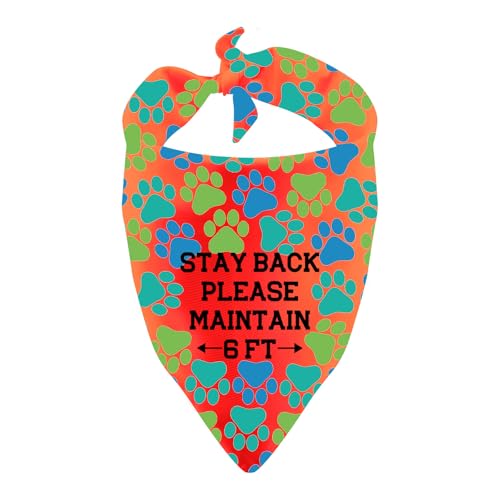Anxious Dog Bandana Stay Back Please Maintain Haustier-Schal für nervöse Hunde, Geburtstagsgeschenk (1,8 m) von LEVLO