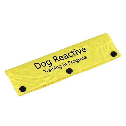 Funny Service Hundeleine Sleeve Hund Reaktives Training In Progress Hundeleine Wrap Mit Alert Hanging ID Patch (Reactive Training YE Sleeve) von LEVLO