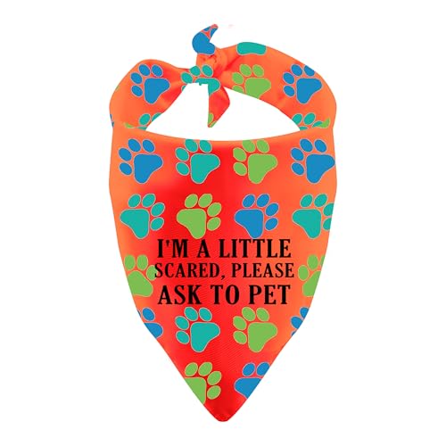 Halstuch für nervöse Hunde, Aufschrift "Please Ask To Pet", für Training, Geschenk für Hunde (kleine Angst) von LEVLO