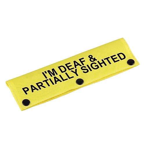 Hundeleine, Sehbehinderung und Hörverlust, mit Aufschrift "I'm Deaf & Partially Sighted-YE Sleeve" von LEVLO