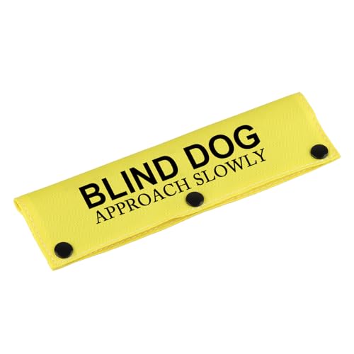LEVLO Hundeleine, Sehbehinderung, Blind-Zugangs-Hundeleine, Warnmarke, Haustier-Geburtstagsgeschenk, (BLIND SLOWLY-YE Hülse), Gelb, 70 cm x 35 cm, Für mittelgroße und große Hunde von LEVLO