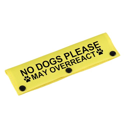 Lustige Hundeleine, Aufschrift "No Dogs Please May Overreact-Ye" von LEVLO