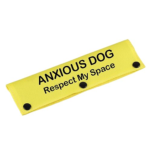 Lustige Hundeleine, für Angsthund, Respect My Space, Hundeleine, zum Aufhängen, ID-Patch-Tag (Respect My Space-YE Sleeve) von LEVLO