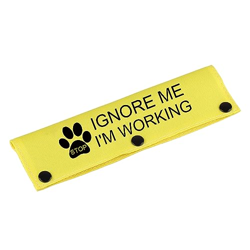Lustige Hundeleine, für Arbeitshunde, Geschenk, Stop Ignore Me I'm Working Hundeleine, mit Warnung, zum Aufhängen (Stop Ignore Me-YE Sleeve) von LEVLO