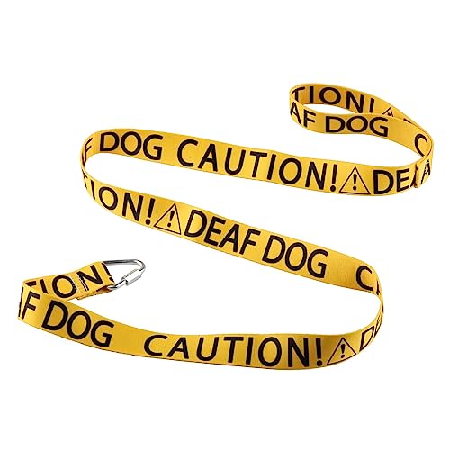 Lustige Hundeleine mit Aufschrift "Caution Deaf Dog Dog Leash Walking Training Dog Leashes Dog Owner Pet Lover Gift (Caution Deaf Dog-YE) von LEVLO