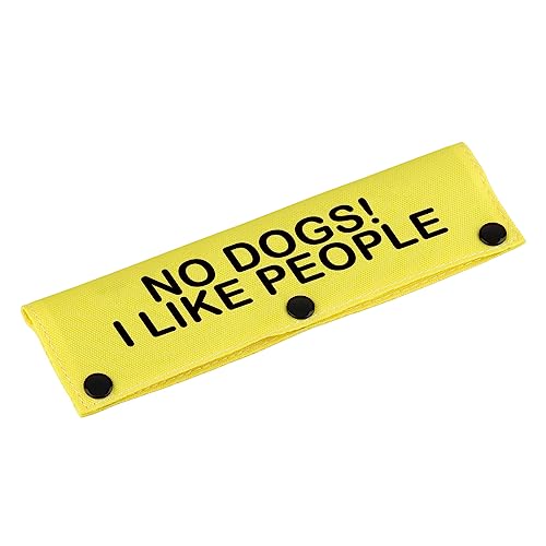 Lustige Hundeleinenhülse ''No Dogs!I Like People'', Hundeleine, Hund Zubehör, zum Aufhängen, Geburtstagsgeschenk für Haustiere (I Like People-YE Sleeve) von LEVLO