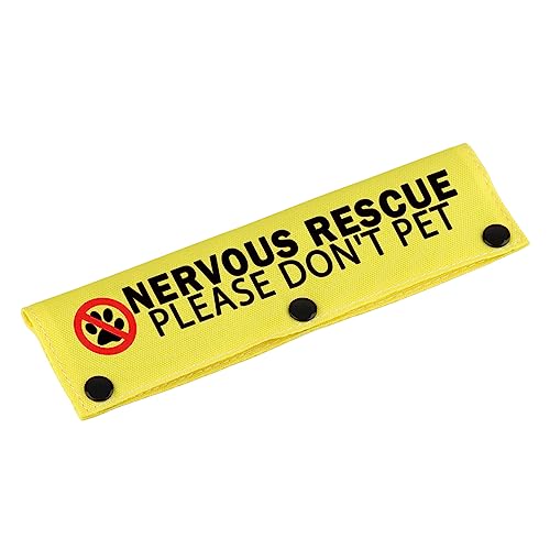 Lustige Leine Sleeve Nervous Rescue Please Don'T Pet Dog Leash Wrap Sleeve Pet Birthday Gift (Please Don'T Pet-YE Sleeve) von LEVLO
