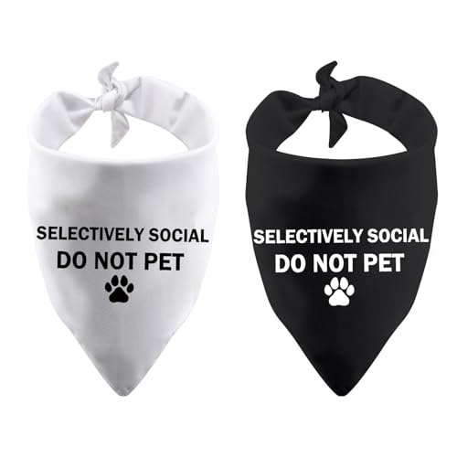 Lustiges Hunde-Halstuch, selektiv sozial, "Do Not Pet", Dreiecksdruck, Lätzchen, Haustier-Schal für Haustier-Geburtstagsgeschenk (selektiv sozial) von LEVLO