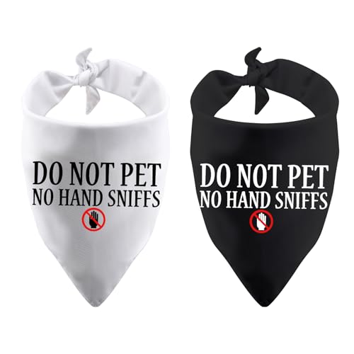 Lustiges Hundehalstuch mit Aufschrift "Do Not Pet No Hand Sniffs", Dreiecksbedrucktes Lätzchen, Haustier-Schal für Haustier-Geburtstagsgeschenk (Handschnüffel) von LEVLO