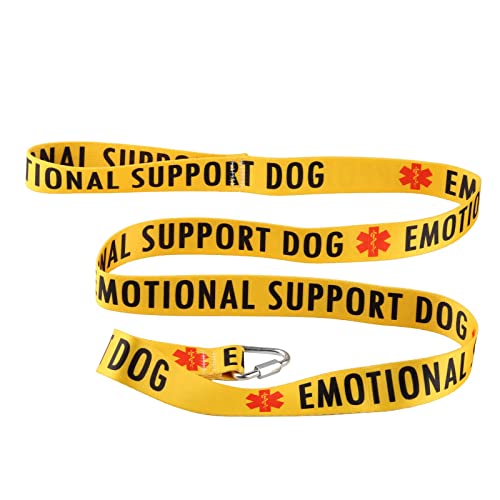 LEVLO Emotionale Unterstützung Hund-YE Hundeleine (150 cm, 3.3 cm breit, Polyester, Clip, für große Hunde, Hundeleine) von LEVLO