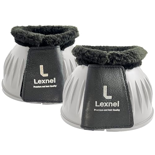 LEXNEL Gummistiefel, langlebige Glockenstiefel für Pferde, hervorragender Hufschutz und Komfort (1 Paar) (Grau, X-Large) von LEXNEL