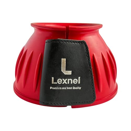 Lexnel Gummi-Pferdeglocken – langlebiger Übergreifschutz und sicherer Klettverschluss (S-Rot) von LEXNEL