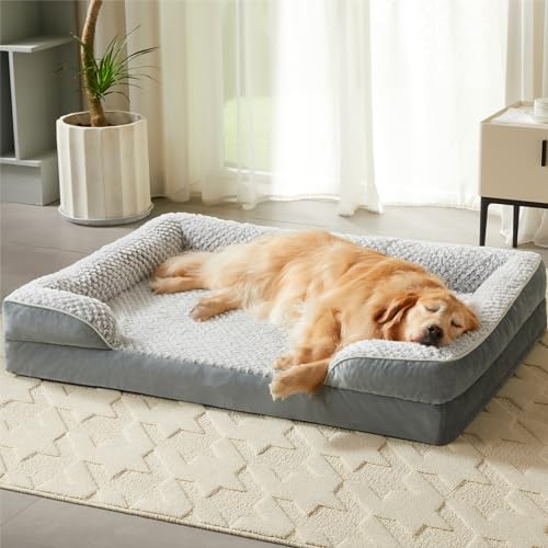 LEXTRO Orthopädisches Hundebett für mittelgroße Hunde, Eierkisten-Schaumstoffbett für mittelgroße Hunde, ausgestattet mit abnehmbarem wasserdichtem Kissenbezug und rutschfester Unterseite, LEXTRO Orthopädisches Hundebett für mittelgroße Hunde, Eierkisten-Schaumstoffbett für mittelgroße Hunde, ausgestattet mit abnehmbarem wasserdichtem Kissenbezug und rutschfester Unterseite, von LEXTRO