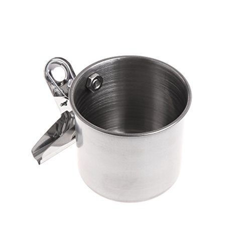 Futterbecher für Vögel und Papageien, mit Klemme, Edelstahl, für kleine und mittelgroße Vögel, Nymphensittiche, Sittiche Futterbecher für Vögel und Papageien, mit Klemme, Edelstahl, für kleine und mittelgroße Vögel, Nymphensittiche, Sittiche von LEYILE