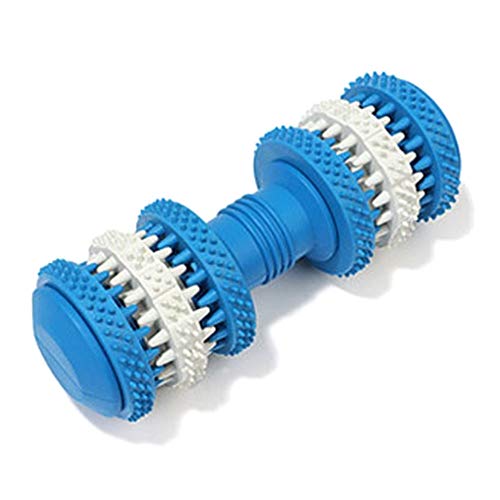 Leyton Gummi Backen Zahn Hunde Spielzeug Sauber Hantel BeißStock Spielzeug Haustier Hund Kau Spielzeug Wirbel Leckage Essen Marine Blau von Leyton Lighting