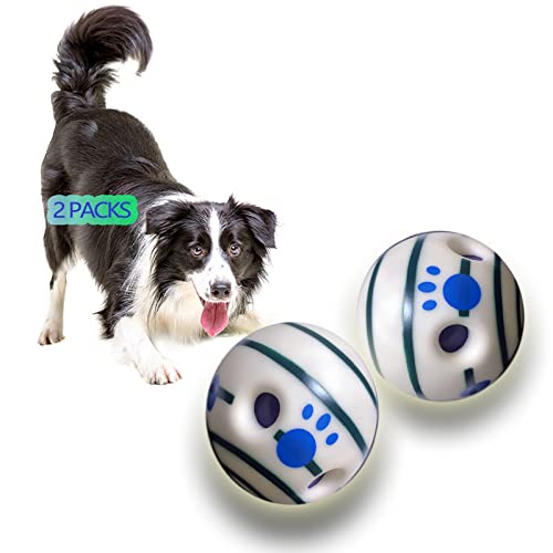 (2 Stück) Wobble Giggle Hundespielzeugball, leuchtender Ball, Peppy Pet Ball, Training Spielball, leuchtet im Dunkeln, rollender Ball, Wackelball, Hundespielzeug, Leuchtball von LFCToys