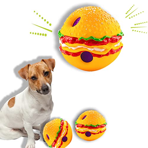 (2er-Pack) 14 cm Hamburger-Haustierbälle, Wackel-Hamburger-Hundespielzeugball, seltsamer Hundespielzeugball, Haustierball, Trainingsspielball, das beste lustige Kichergeräusch-Hundespielzeug, TV von LFCToys