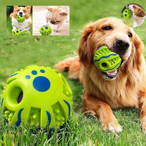 LFCToys 10.2 cm großer Wackel-Hundespielball, seltsamer Hundespielzeugball, Peppy Pet Ball, Training Spielball, Wackelball, der beste Spaß Kichern-Sound Hundespielzeug von LFCToys
