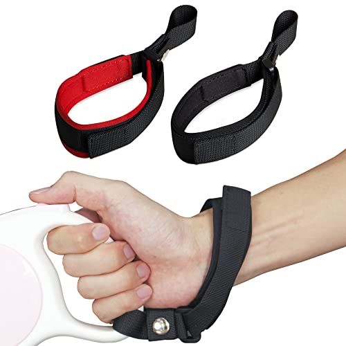 LFCXHTY Hands Free Adjustable Wrist Strap, Dog Leash Wrist Safety Strap, Velcro Design, 2 Pack Soft Comfortable Diving Fabric Wrist Strap Dog Leash for Stroller, Wheelchair ( Black & Red) von LFCXHTY
