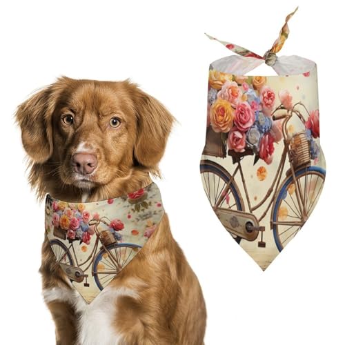 Halstuch, Halstuch, Motiv: Blume, Fahrrad, waschbar, bedruckt, Dreieck, Halstuch, Halstuch für Hunde oder Katzen Halstuch, Halstuch, Motiv: Blume, Fahrrad, waschbar, bedruckt, Dreieck, Halstuch, Halstuch für Hunde oder Katzen von LFDSYEOQ