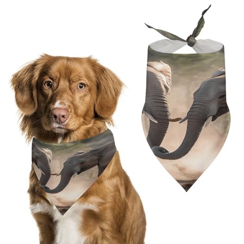 Halstuch, Halstuch, Motiv: zwei Elefanten spielen, waschbar, bedruckt, Dreieck, Halstuch für Hunde oder Katzen Halstuch, Halstuch, Motiv: zwei Elefanten spielen, waschbar, bedruckt, Dreieck, Halstuch für Hunde oder Katzen von LFDSYEOQ