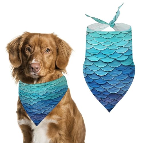 Hundehalstuch, Halstuch, Motiv: Meerjungfrau, Fischschuppe, waschbar, bedruckt, Dreieck, Halstuch, Halstuch für Hunde oder Katzen Hundehalstuch, Halstuch, Motiv: Meerjungfrau, Fischschuppe, waschbar, bedruckt, Dreieck, Halstuch, Halstuch für Hunde oder Katzen von LFDSYEOQ
