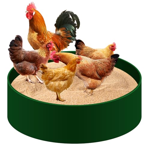 Hühnerstaub-Badewanne, Bodenloses Design, 63,5 cm PE-Material, Staubbadbehälter, Hühnerstall-Reinigungsbehälter, Hühnerstall-Zubehör für Bauernhöfe, 2 Stück von LGGbaodan