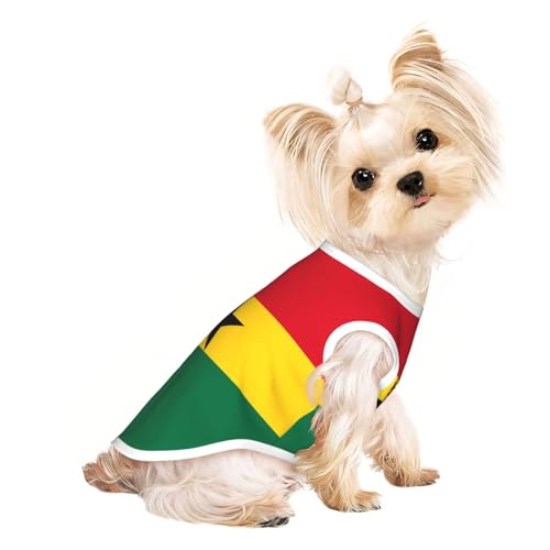 L Pet Atmungsaktives ärmelloses T-Shirt für Katzen & Hunde, leichtes Tanktop mit Flagge von Ghana, bedruckt mit dehnbarem Stoff L Pet Atmungsaktives ärmelloses T-Shirt für Katzen & Hunde, leichtes Tanktop mit Flagge von Ghana, bedruckt mit dehnbarem Stoff von LGHHGY