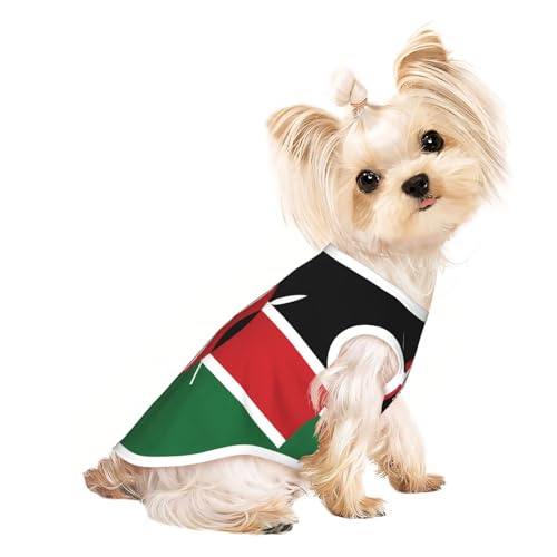 L Pet Atmungsaktives ärmelloses T-Shirt für Katzen und Hunde, leichtes Tanktop mit Flagge von Kenia, bedruckt mit dehnbarem Stoff L Pet Atmungsaktives ärmelloses T-Shirt für Katzen und Hunde, leichtes Tanktop mit Flagge von Kenia, bedruckt mit dehnbarem Stoff von LGHHGY