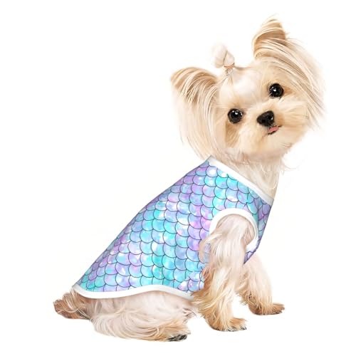 L Pet Atmungsaktives ärmelloses T-Shirt für Katzen & Hunde, leichtes Tanktop mit Meerjungfrauen-Print und dehnbarem L Pet Atmungsaktives ärmelloses T-Shirt für Katzen & Hunde, leichtes Tanktop mit Meerjungfrauen-Print und dehnbarem von LGHHGY