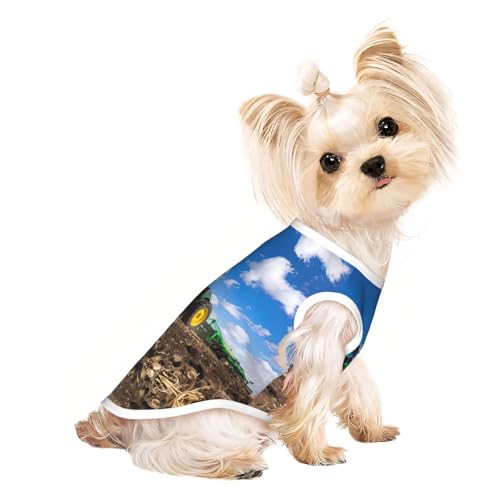 L Pet Atmungsaktives ärmelloses T-Shirt für Katzen und Hunde, leichtes Tanktop mit Traktor-Farm-Druck, dehnbar L Pet Atmungsaktives ärmelloses T-Shirt für Katzen und Hunde, leichtes Tanktop mit Traktor-Farm-Druck, dehnbar von LGHHGY
