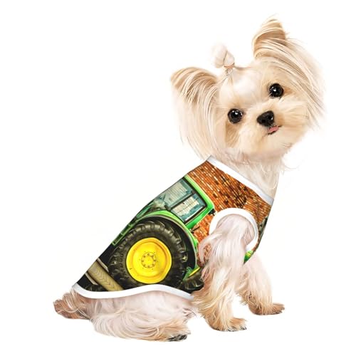 L Pet Atmungsaktives ärmelloses T-Shirt für Katzen und Hunde, leichtes Tanktop mit Traktor-Motiv, dehnbar L Pet Atmungsaktives ärmelloses T-Shirt für Katzen und Hunde, leichtes Tanktop mit Traktor-Motiv, dehnbar von LGHHGY