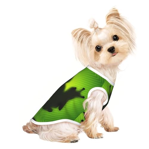 L Pet Atmungsaktives ärmelloses T-Shirt für Katzen & Hunde, leichtes grünes Froschschschatten-Print-Tanktop mit dehnbarem Muster L Pet Atmungsaktives ärmelloses T-Shirt für Katzen & Hunde, leichtes grünes Froschschschatten-Print-Tanktop mit dehnbarem Muster von LGHHGY