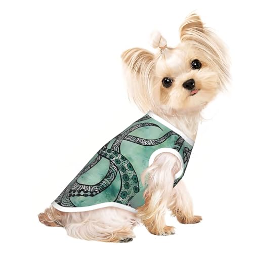 L Pet Atmungsaktives ärmelloses T-Shirt für Katzen & Hunde – leichtes grünes Tanktop mit Oktopus-Print und dehnbarem L Pet Atmungsaktives ärmelloses T-Shirt für Katzen & Hunde – leichtes grünes Tanktop mit Oktopus-Print und dehnbarem von LGHHGY