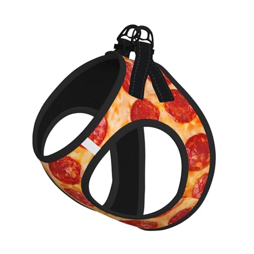 L Pet Leash Vest Hundegeschirr, klein, 3D-Pizza-Pfeperoni-Druck, verstellbar, für Outdoor-Reisen und Spaziergänge von LGHHGY