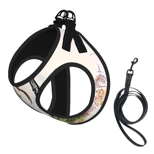 L Pet Leash Vest Hundegeschirr, klein, Eiffelturm-Druck, verstellbar, für Outdoor-Reisen und Spaziergänge von LGHHGY
