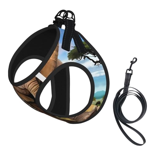 L Pet Leash Vest Hundegeschirr, klein, Elefanten- und Giraffen-Druck, verstellbar, für Outdoor-Reisen und Spaziergänge L Pet Leash Vest Hundegeschirr, klein, Elefanten- und Giraffen-Druck, verstellbar, für Outdoor-Reisen und Spaziergänge von LGHHGY