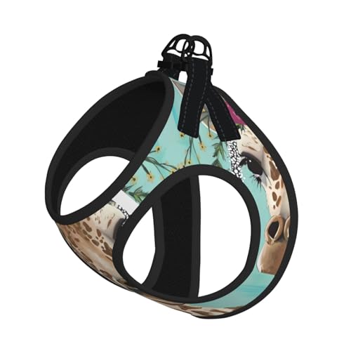 L Pet Leash Vest Hundegeschirr, klein, Giraffe mit Blumendruck, verstellbar, für Outdoor-Reisen und Spaziergänge L Pet Leash Vest Hundegeschirr, klein, Giraffe mit Blumendruck, verstellbar, für Outdoor-Reisen und Spaziergänge von LGHHGY