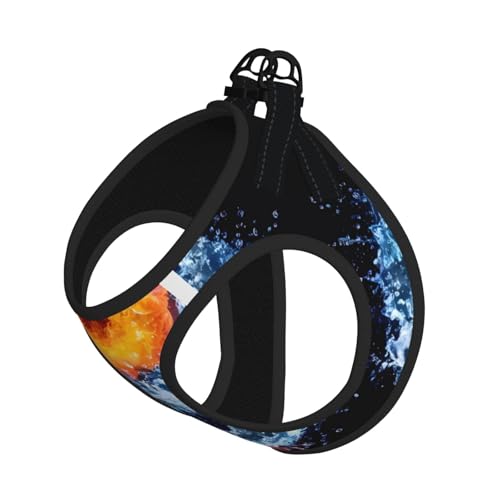 L Pet Leash Vest Hundegeschirr, klein, Yin-Yang-Feuerwasserdruck, verstellbar, für Outdoor-Reisen und Spaziergänge L Pet Leash Vest Hundegeschirr, klein, Yin-Yang-Feuerwasserdruck, verstellbar, für Outdoor-Reisen und Spaziergänge von LGHHGY