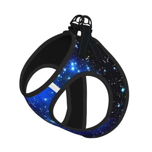 L Pet Leash Vest Hundegeschirr, klein, blau leuchtende Sterne, verstellbar, für Outdoor-Reisen und Spaziergänge L Pet Leash Vest Hundegeschirr, klein, blau leuchtende Sterne, verstellbar, für Outdoor-Reisen und Spaziergänge von LGHHGY