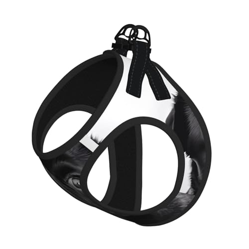 L Pet Leash Vest Hundegeschirr, klein, niedlicher schwarzer Mops-Aufdruck, verstellbar, für Outdoor-Reisen und Spaziergänge L Pet Leash Vest Hundegeschirr, klein, niedlicher schwarzer Mops-Aufdruck, verstellbar, für Outdoor-Reisen und Spaziergänge von LGHHGY