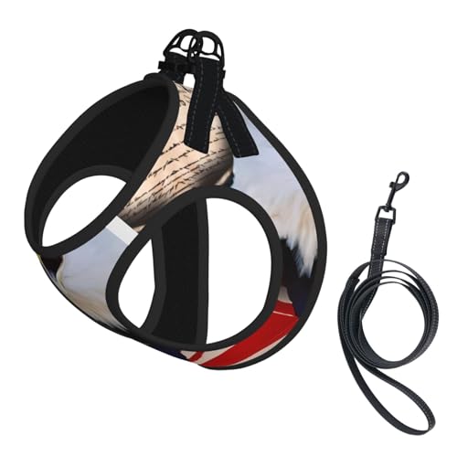 L Pet Leash Vest Hundegeschirr, klein, patriotischer Weißkopfseeadler mit amerikanischer Flagge, verstellbar, für Outdoor-Reisen und Spaziergänge von LGHHGY