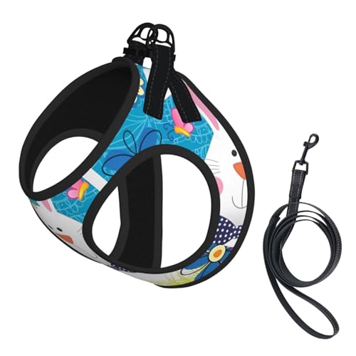 L Pet Leash Vest Hundegeschirr – kleine Größe, Frühling Happy Easter Urlaub, Druck, verstellbar, für Outdoor-Reisen und Spaziergänge L Pet Leash Vest Hundegeschirr – kleine Größe, Frühling Happy Easter Urlaub, Druck, verstellbar, für Outdoor-Reisen und Spaziergänge von LGHHGY