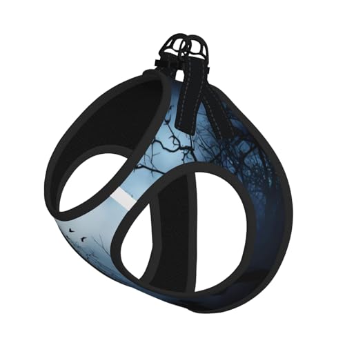 L Pet Leash Vest Hundegeschirr – kleine Größe, Gothic-Have-Halloween-Druck, verstellbar, für Outdoor-Reisen und Spaziergänge L Pet Leash Vest Hundegeschirr – kleine Größe, Gothic-Have-Halloween-Druck, verstellbar, für Outdoor-Reisen und Spaziergänge von LGHHGY